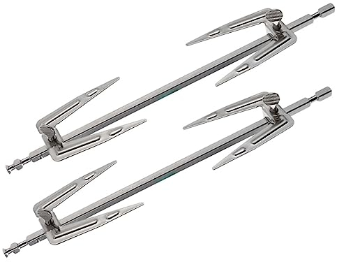 TOPBATHY 2st Quadratische Grillgabel Ofen Brathähnchen-werkzeuge Geflügelgabel Brathähnchengabel Grillrost Essensgabeln Drehspieß Rostfreier Stahl Grillstock Rotieren