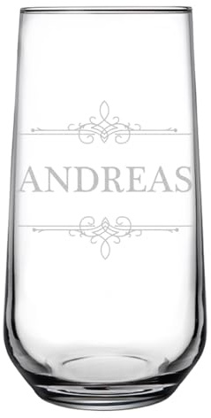 polar-effekt Trinkglas 470 ml mit personalisierter Gravur - Longdrinkglas mit Namen - ideal für Drinks, Wasser und Saft - spülmaschinenfestes Cocktailglas
