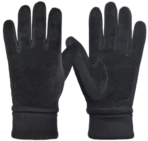 Harssidanzar Damen Winter Wildleder Handschuhe Thermal Wolle Fleece gefüttert Outdoor Wärme SL024EU