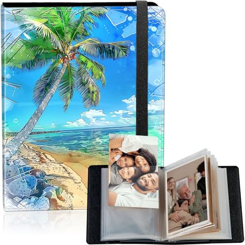 Album photo 120 pochettes, 12 x 17 cm, album photo de grande capacité pour 120 photos, petite couverture en cuir synthétique pour photos de bébé, famille, anniversaire de mariage, palmier
