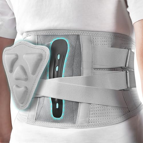 TOVIKI Fascia Lombare Supporto Schiena, Fascia Lombare con Stecche Elastica Cintura Posturale Schiena per Mal di Schiena, Cintura Decompressione Lombare Donna Uomo - M