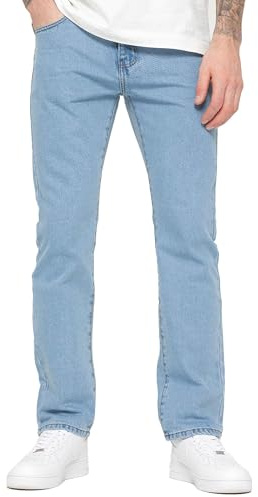 BRAND KRUZE Mens Straight Leg Jeans Casual Cotton Regular Fit Denim Pants for All Waist Sizes KZ109 Light Blue 36W / 33L