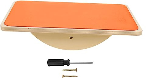 KICHOUSE Kids Balance Seesaw Board Wooden Rocking Fitness Toy for Boys and Girls Sensory Training Equipment for Outdoor and Indoor Activities Orange