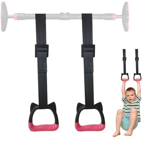 LYPPUL Gymnastics Rings for Kids Bars, Exercise Hanging Rings with Straps, Professional Fitness Rings, Pull Up Gym Rings, Exercise Strength Training Equipment, Non-Slip Load-bearing 200KG