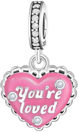 PANPOKI Charms Cœur Argent 925 – Infirmière avec, Couronne avec, Mère et Fille enlacées | Perles Compatibles pour Bracelets et Colliers | Pochette Velours + Chiffon