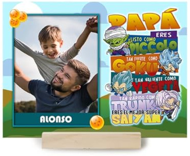 PLACA METACRILATO personalizada con foto modelo GOKU. Regalo ideal para EL DÍA DEL PADRE, Cumpleaños y otras ocasiones especiales. Regalos personalizados. Regalos TPMAS
