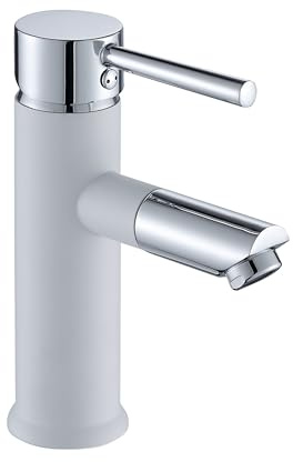 Florenta Wasserhahn Bad Waschtischarmatur, Chrom | Waschbecken Armatur für Badezimmer Mischbatterie Waschtischmischer Auslaufhöhe 120mm 360° schwenkbarer Einhebelmischer