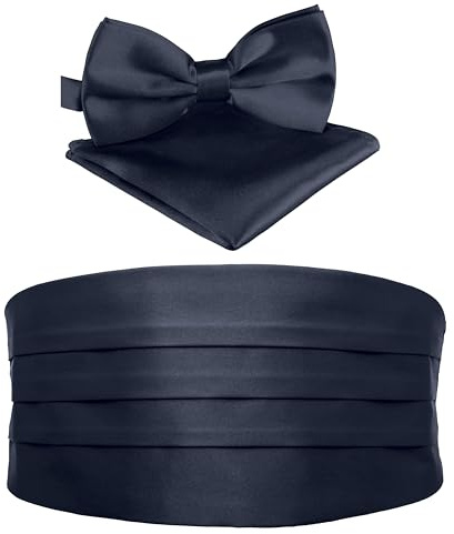 BomGuard Herren Kummerbund – Smoking 3er Set – Nachtblau