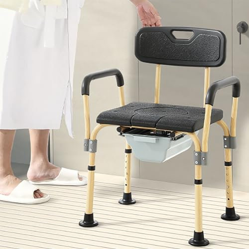 Toilette Mobile per Anziani, Sedia per Toilette per Donne Incinte, Sedia Pieghevole per Doccia, Sedia per Toilette per disabili