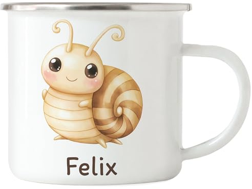 Kiddle-Design Kindertasse mit Namen Personalisiert, Personalisierte Tasse Kinder mit Elefant, Namenstasse Elefanttasse, Kinderbecher als Geschenk zur Geburt, Taufe Weihnachten - Tasse Weiß