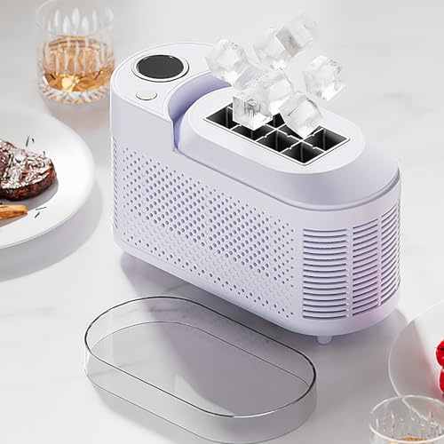 Machine à glaçons Portable, Mini-Machine à glaçons compacte, Cubes de 8 x 2 cm en 10 Minutes, pour la Maison, Le Bureau, Les Bars, Les Camping-Cars et Les fêtes