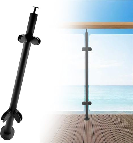 Poteau de balustrade en acier inoxydable 90 cm – Colonne de balustrade de clôture de jardin, idéal pour les terrasses et terrasses modernes, poteau en aluminium extérieur, design en A