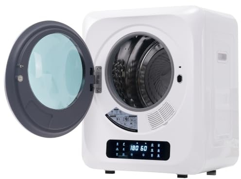 Leiser Ablufttrockner für die Wand 60 dB Edelstahl-Trockner mit 4 kg Fassungsvermögen, UV-Keimschutz, 850W, 6 Programmen, LED-Display Ideal für kleine Haushalte in Wohnung, Apartment oder Badezimmer