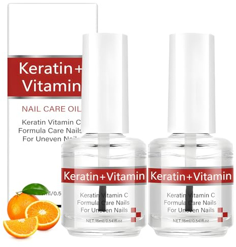 Nagelpflegeöl mit Keratin und Vitamin C, Nagelöl für Brüchige Nägel, Keratin Nagelöl zur Intensiven Feuchtigkeitsversorgung von Nägeln und Nagelhaut, für Starke und Gesunde Nägel