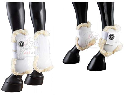 PFIFF 102303-1-Full Gamaschen mit Kunstfell Warmblut, L, weiß