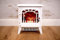 Garden Mile 1850w White Traditional Electric Fireplace Heater Home Decor Fan Freestanding Fire Place Faux Log Burner For Home Heating Space Heater Room Heater Electric Heaters