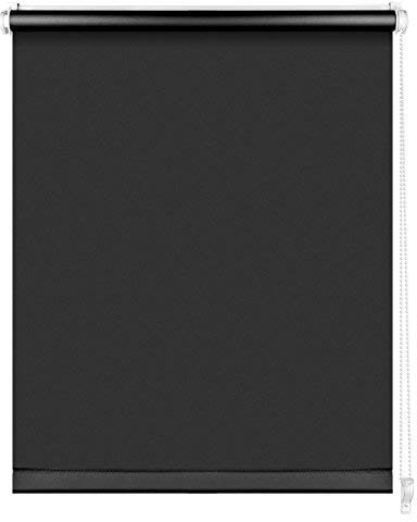 S SIENOC Thermorollo Klemmfix Rollo Verdunkelungsrollo Silberbeschichtung lichtundurchlässig Sichtschutz für Fenster & Türen (Schwarz, 60x150 cm)