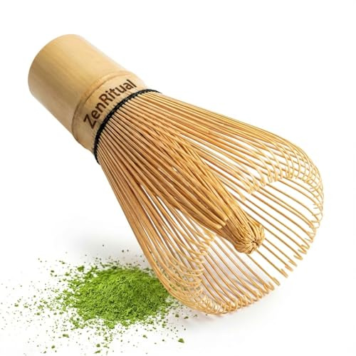 ARTDOU 100-Prong Bamboo Matcha Whisk (Chasen) - Traditional Green Tea Powder Stirrer & Mixer, Authentic Handcrafted Macha Wisk, Better Than Electric Frother for Matcha Latte, Kitchen Gift for Women