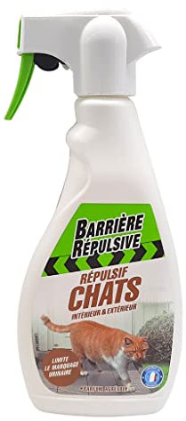 BARRIERE REPULSIVE Répulsif Chats Intérieur et Extérieur, Parfum agréable, Prêt à l'emploi, 500 mL