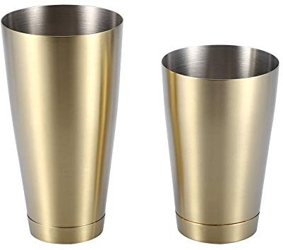 Coctelera de Boston, acero inoxidable, resistente, durable, taza de cóctel, coctelera, barra, herramienta de cocina en el hogar(Titanio dorado)