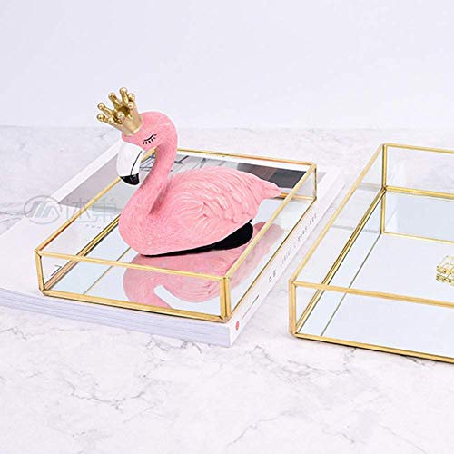Kosmetik Aufbewahrungsbox Box Vintage Metall Make-up organisieren Glas Aufbewahrungsbox Gold Tray Schmuck Kosmetik Display-Boxen(S)