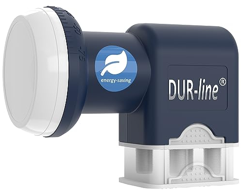 DUR-line Blue ECO Quad - Stromspar-LNB - 4 Teilnehmer - Premium-Qualität - [ Test SEHR GUT *] 4-Fach, digital, Full HD, 4K, 3D