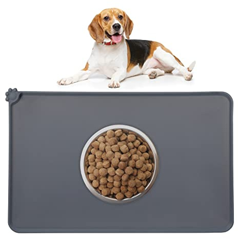 Relaxdays Napfunterlage, Hunde & Katzen Fressnapf, rutschfest, wasserdicht, Silikon Futtermatte, 48,5x30 cm, Farbauswahl