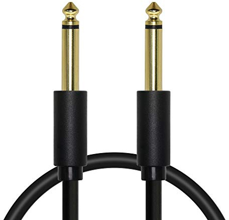 GINTOOYUN Cavo per strumenti per chitarra mono da 6,35 mm, diritto da 1/4 TS maschio a 1/4 TS maschio sbilanciato Patch Cord per basso elettrico, amplificatore, audio a livello di linea, ecc. (0,5m)