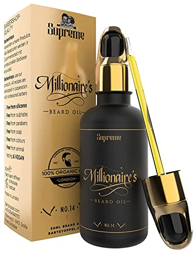 Bartöl Herren Bartstoppel® Supreme - Million Inspired Parfüm - tägliche Bartpflege - gegen Schuppen - Beard Oil Vegan - Rizinusöl Bartwachstum