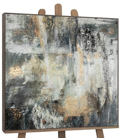 YS Tableau Peinture à la Main L'apesanteur | Art Mural pour Décoration Intérieure | Tableau à l'Huile DL002 (100x100cm)