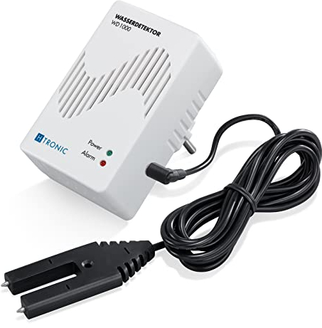 WD 1000 Wasserdetektor (Wassermelder, Wasseralarm, Wasserwächter) mit externem Wassersensor gegen Wasserschäden
