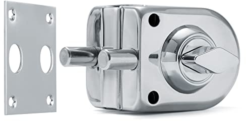 Ranbo Serrure en Acier Inoxydable pour Porte en Verre Sans Cadre, avec Clés, Pas de Perçage Nécessaire, Convient aux Verres de 10 à 12 mm, Idéal pour Maison, Magasin, Bureau et Hôtel