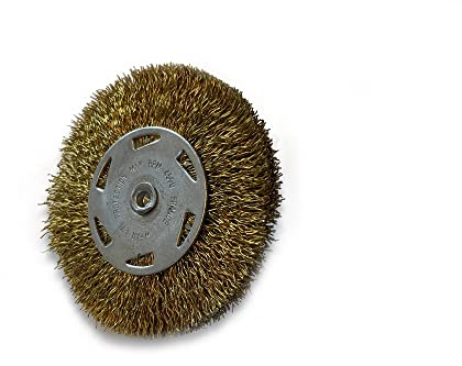 Kibros Lot 3 brosses circulaires tige Ø 75 mm laiton dur 12 mm | Fil laiton dur Ø 0,30 mm, 2 rangs, tige Ø 6 mm, pour perceuse ou visseuse à mandrin, décapage brossage nettoyage.