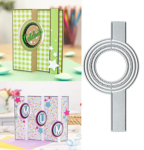 Round Square Metal Die Cuts,Lace Flower Round Frame Edge Board Cutting Dies Cut Stencils for DIY Embossing Photo Decorative Paper Dies Scrapbooking Card Making