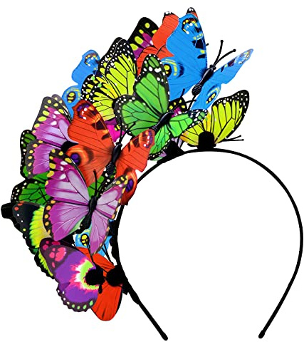 Takmor Schmetterling Haarreif, Haarreif Schmetterling Damen Haarreifen Schmetterling Haarschmuck Schmetterlings Haarband für Schmetterling Kostüm Damen Kinder Frauen Karneval Halloween
