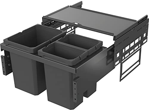 VAUTH-SAGEL Envi Space S - Pattumiera da incasso KB 600 mm, 2 scomparti con collegamento frontale nel mobiletto lavello, 1 x 12 l e 2 x 15,5 l, in plastica, colore: Grigio lavanda