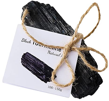 PW TOOLS Piedras Preciosas, Piedra turmalina cruda curativa Pulida Natural, Equilibrio Piedras Preciosas turmalinas crudas Bolsillo Pulido, Colgante Gema