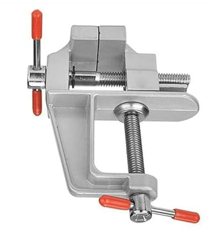 Morsa Universale da Tavolo Mini Morsetto, Morsa Regolabile per Trapano, Morsa da Banco in Lega di Alluminio per Riparazioni e Scultura (argento)