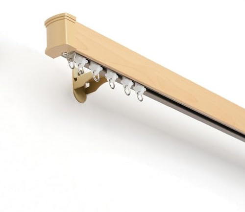 LTSRLL Vorhangstange Holz Raumteiler Schiebevorhangschiene Wandmontage Gardinenschiene Nachahmung Von Holzmaserung Aluminiumlegierungsschiene Für Vorhänge (Color : C, Size : 1.5m/4.9ft)
