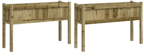 vidaXL Jardineras con Patas 2 uds Madera de Pino impregnada