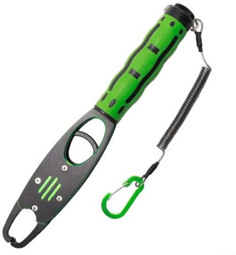 Zoegneer Pinza per pescare in scala di pesce, controller di pesce in lega di alluminio con manico in EVA, manopola di calibrazione per una misurazione accurata, verde, 28 x 4 3 cm