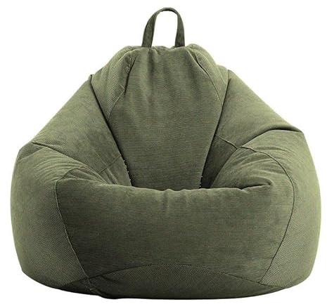 UGEFKMQ Funda De Sillón Puff Puf De Interior De Tela De Pana Suave, Cojín De Suelo Lavable para Interior, Taburete De Descanso para Asiento, Sillón Relajante (Sin Relleno),Verde,90Cm*110Cm