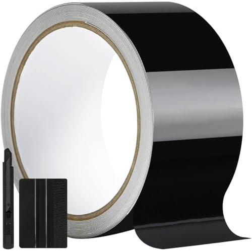 GRTHTATI 5cm x 900cm Pellicola Adesiva per Auto Nera Lucida Wrapping Pellicola per Eliminare Le Parti Cromate da Auto, Moto e Bici, Chrome Delete (Nero, 5cm x 900cm)