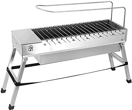 Parrilla de carbón Ortable, Parrilla abatible automática eléctrica de Acero Inoxidable, Almacenamiento Plegable