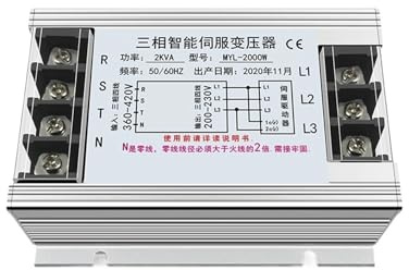 ZEEGII Transformador Servo Electrónico Trifásico Servotransformador 2KVA, servo Inteligente de 380V a 220V, Transformador electrónico 2000W