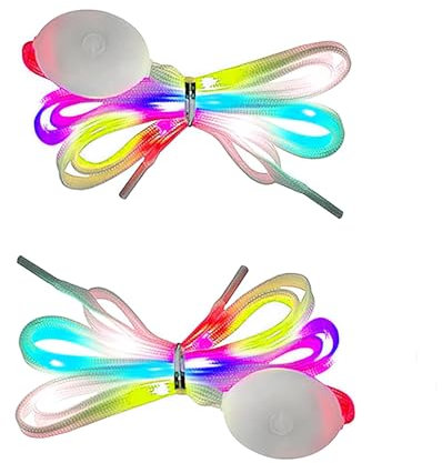 Wonvify Led Lacci Scarpe Luminosi 3 Modalità 5 Colori, 1 Paio Lacci Lampeggiante Bimbo a LED in Nylon, Illuminazione Lacci per Danza Feste Ciclismo Escursionismo Pattinaggio, Bianca