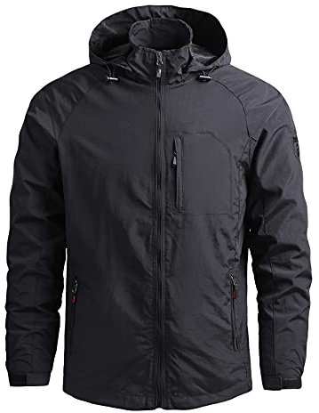 Sunnyuk Regenjacke Damen Fahrrad, Herren Regenjacke Wasserdicht Atmungsaktiv: Herren Schwarz Männe Große Größen Leicht Männer Workwear Herrenjacken Softshelljacke Camping Dünn Sport Windjacke
