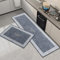 OPLERT Alfombra de Cocina 2 Piezas, Juego de Alfombrillas de Cocina Antideslizantes Lavables, Resistente al Agua y a las Manchas, Gris, 43x75+43x120cm