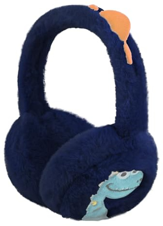 JIAHG 3-12 Years Kids Faux Fur Cozy Winter Earmuffs with Cute Animal Pattern Child Thicken Warm Plush Cold Weather Earmuff Windproof Ear Cover for Outdoor Playing Cycling School