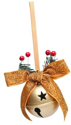 Colcolo Weihnachtsglocke Hängeornament 2024 Charm Anhänger Christbaumschmuck Christbaumschmuck, Golden